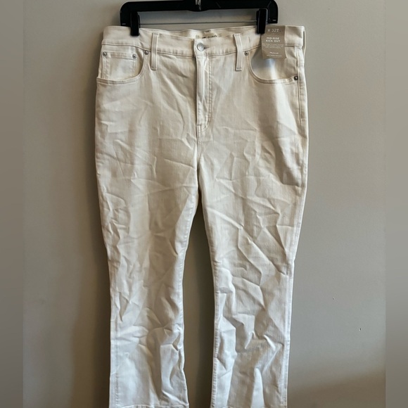 Madewell Tall Kick Out Crop Jeans vintage canvas white size 32 tall - Picture 6 of 9